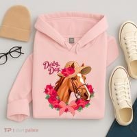Cute Floral Derby Day Horse Hoodie thumb 4