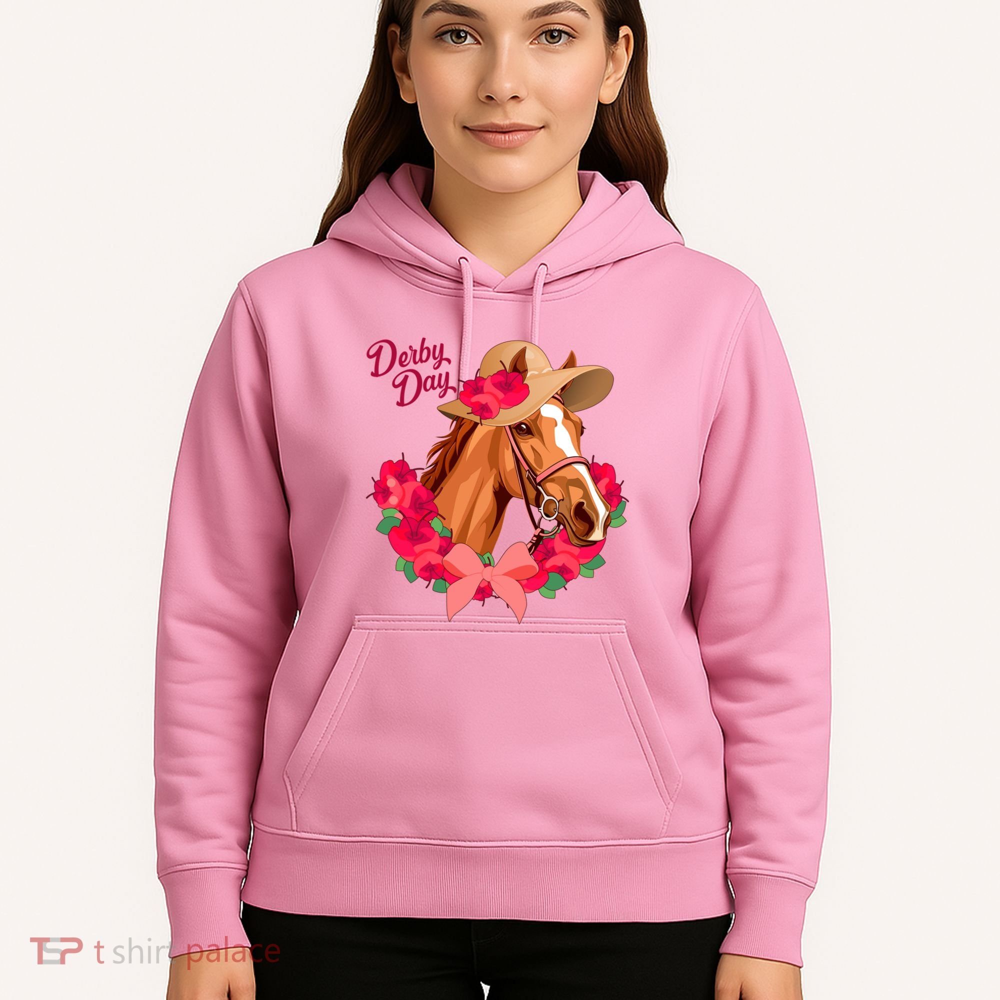 Cute Floral Derby Day Horse Hoodie