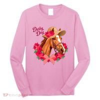 Cute Floral Derby Day Horse Long Sleeve Shirt thumb 0