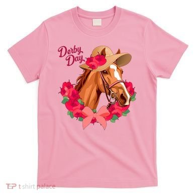 Cute Floral Derby Day Horse T-Shirt