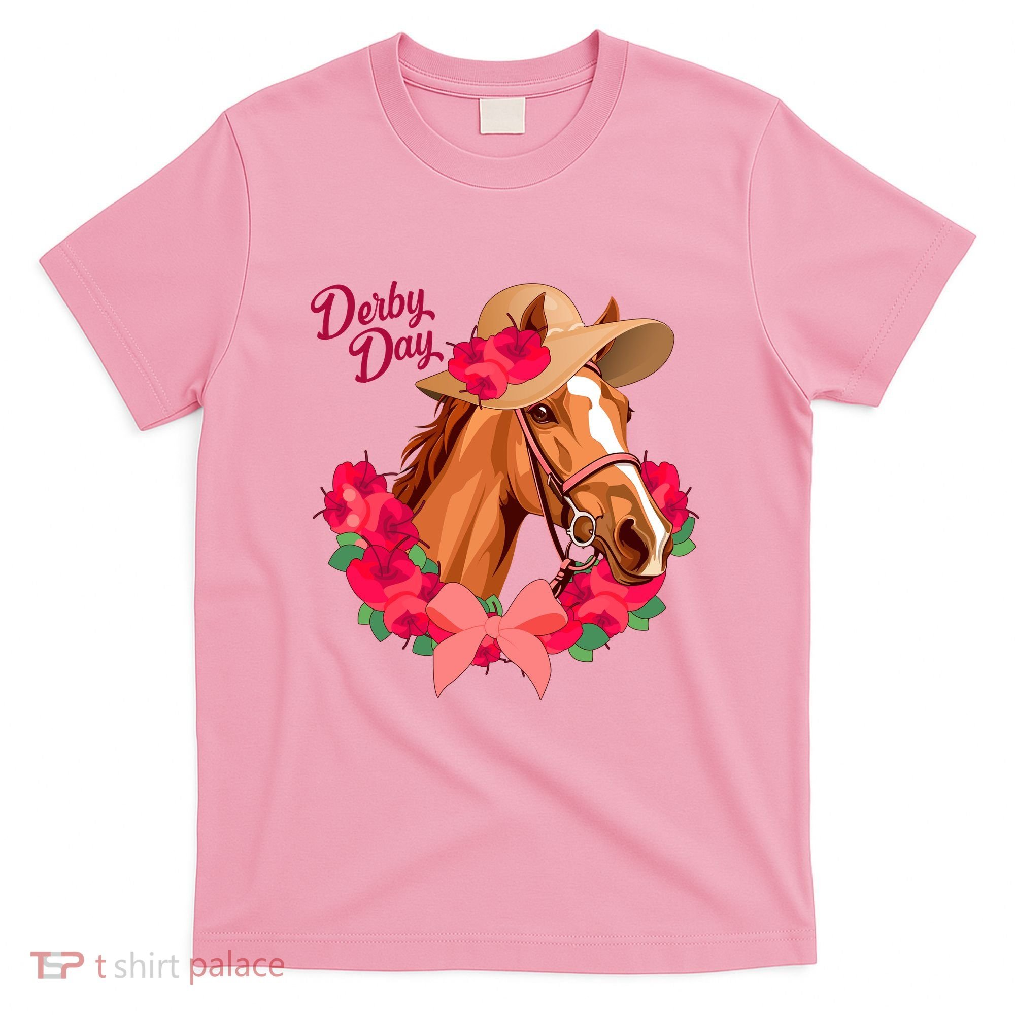 Cute Floral Derby Day Horse T-Shirt