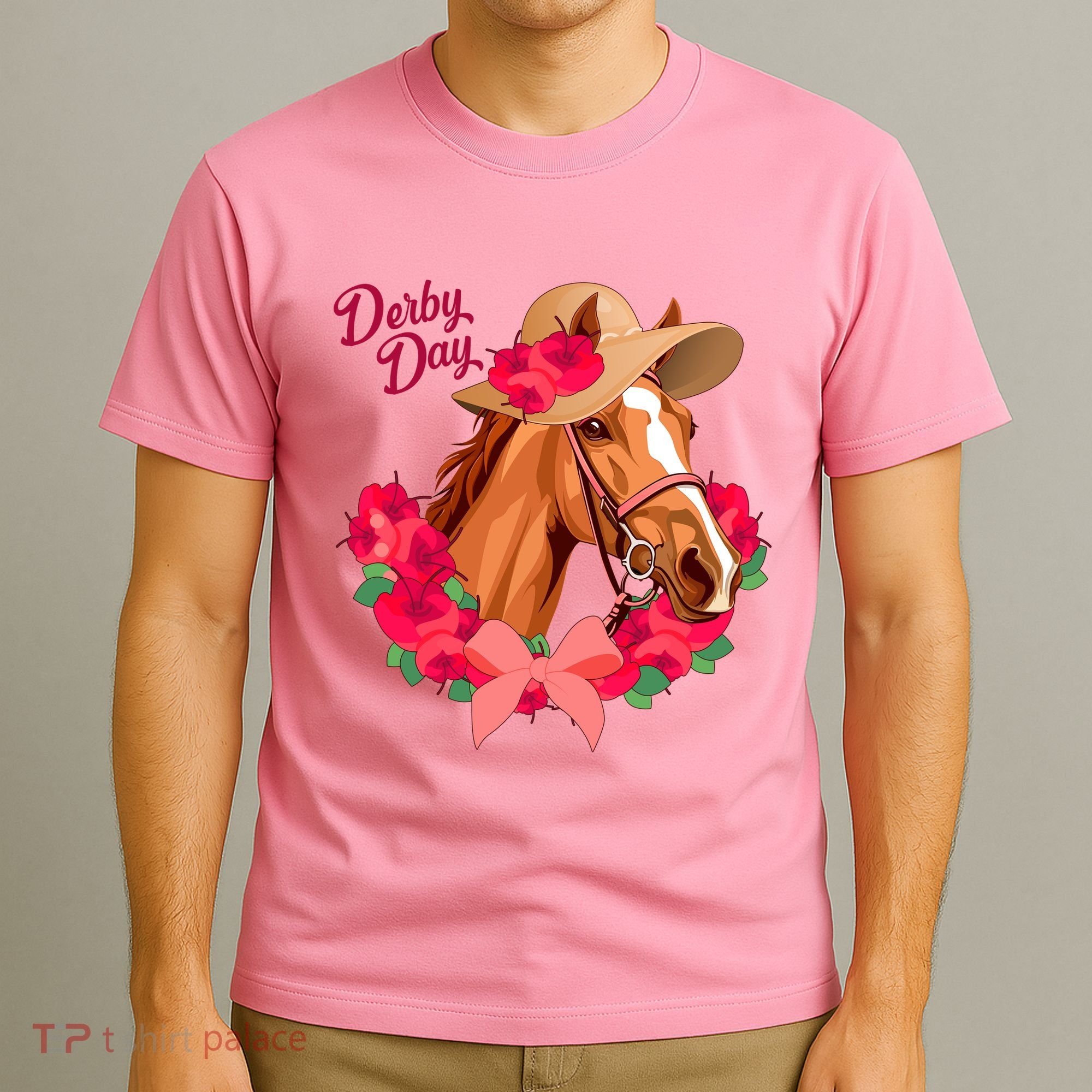 Cute Floral Derby Day Horse T-Shirt
