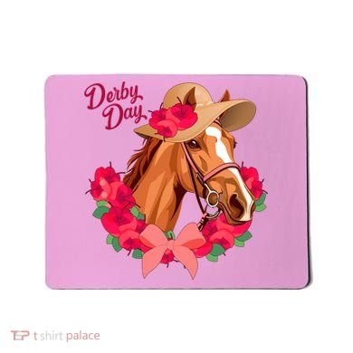 Cute Floral Derby Day Horse Mousepad