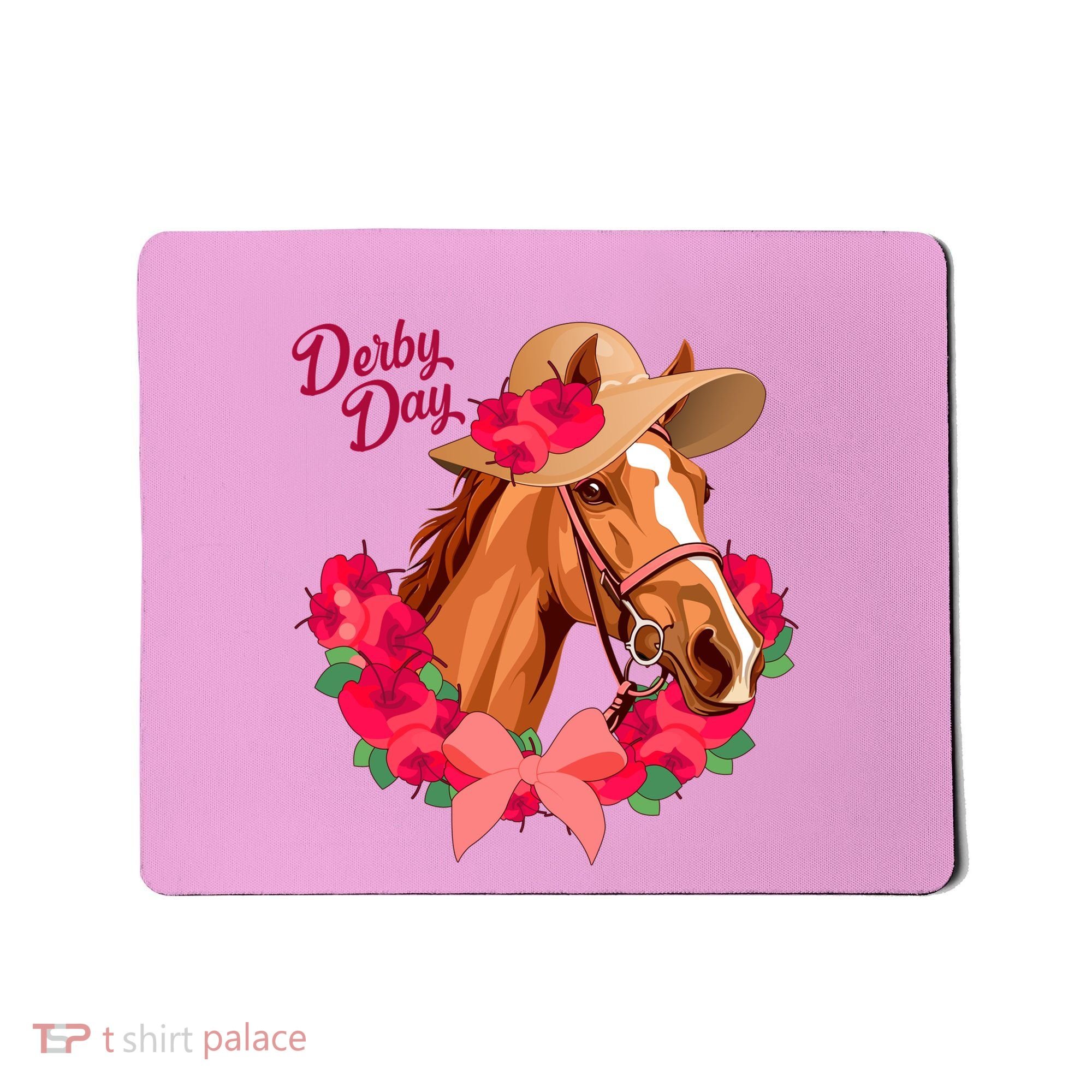 Cute Floral Derby Day Horse Mousepad