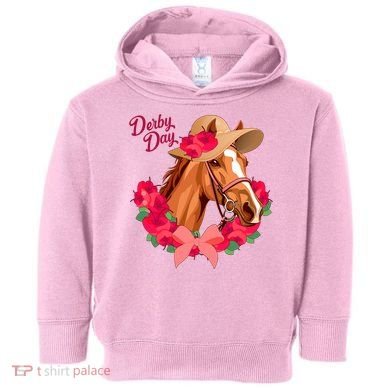 Cute Floral Derby Day Horse Toddler Hoodie