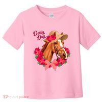 Cute Floral Derby Day Horse Toddler T-Shirt thumb 0
