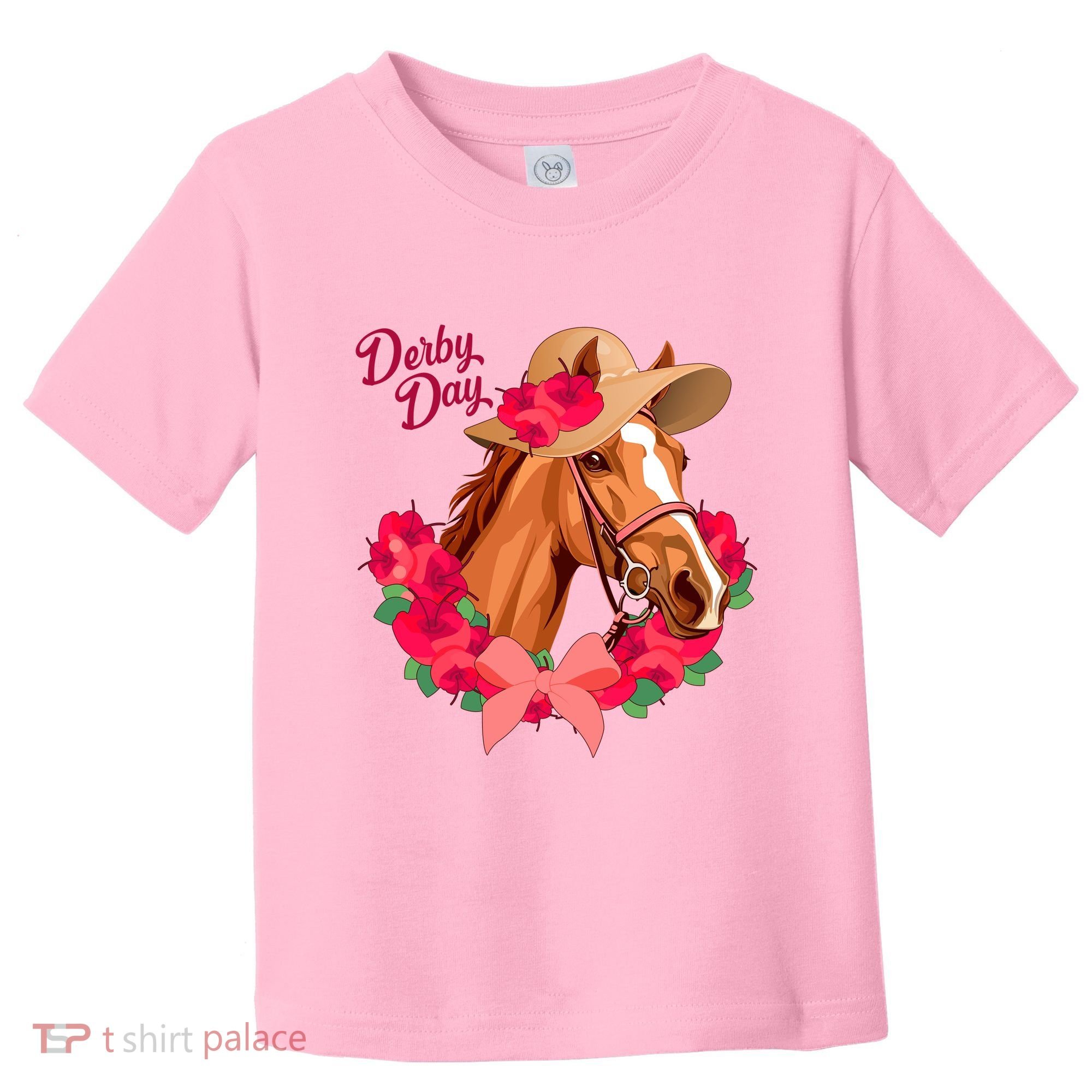 Cute Floral Derby Day Horse Toddler T-Shirt