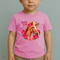 Cute Floral Derby Day Horse Toddler T-Shirt thumb 2