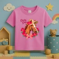 Cute Floral Derby Day Horse Toddler T-Shirt thumb 3