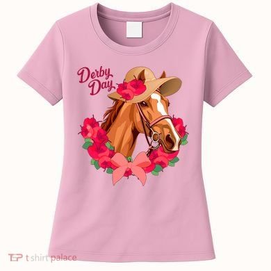 Cute Floral Derby Day Horse Women's T-Shirt