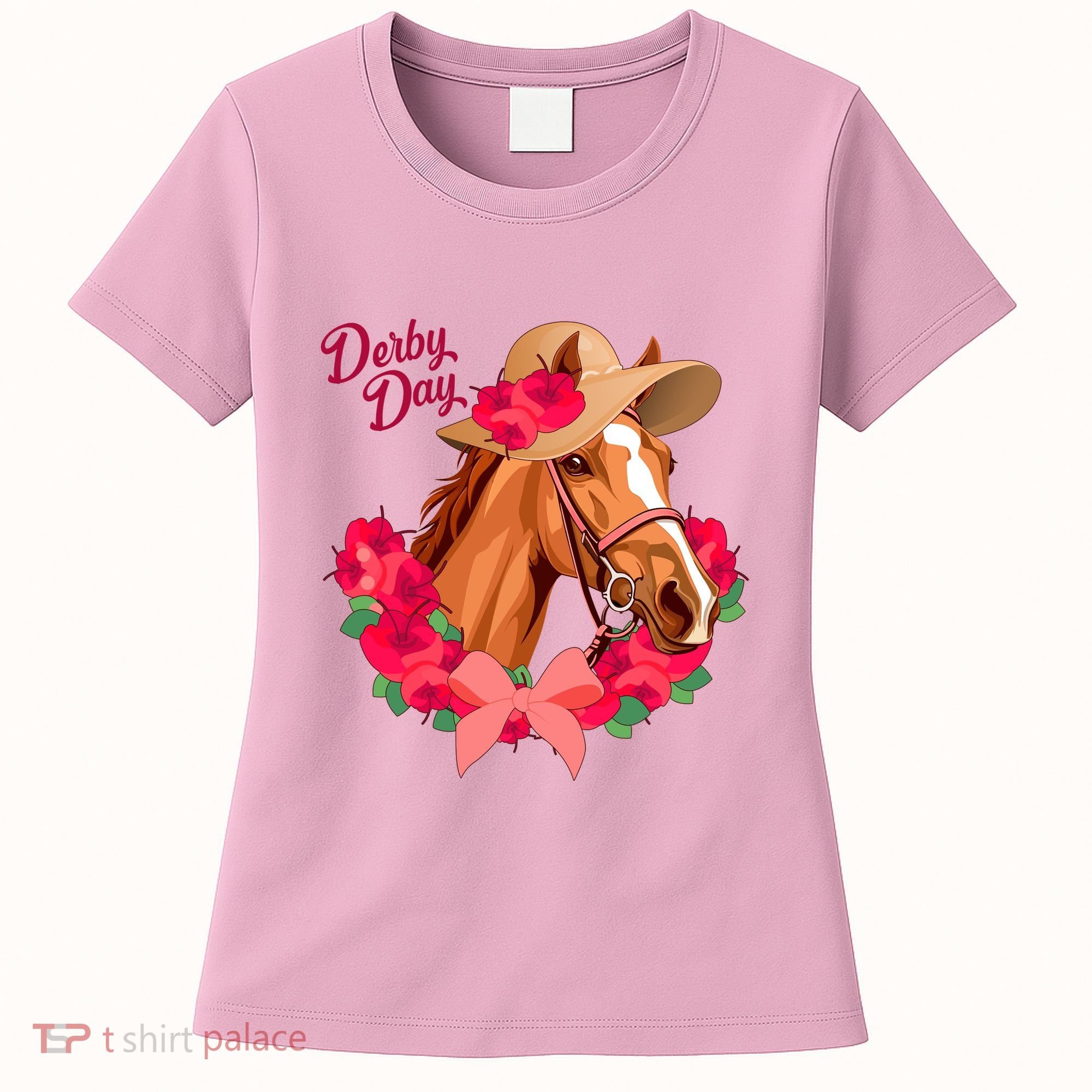 Cute Floral Derby Day Horse Women's T-Shirt