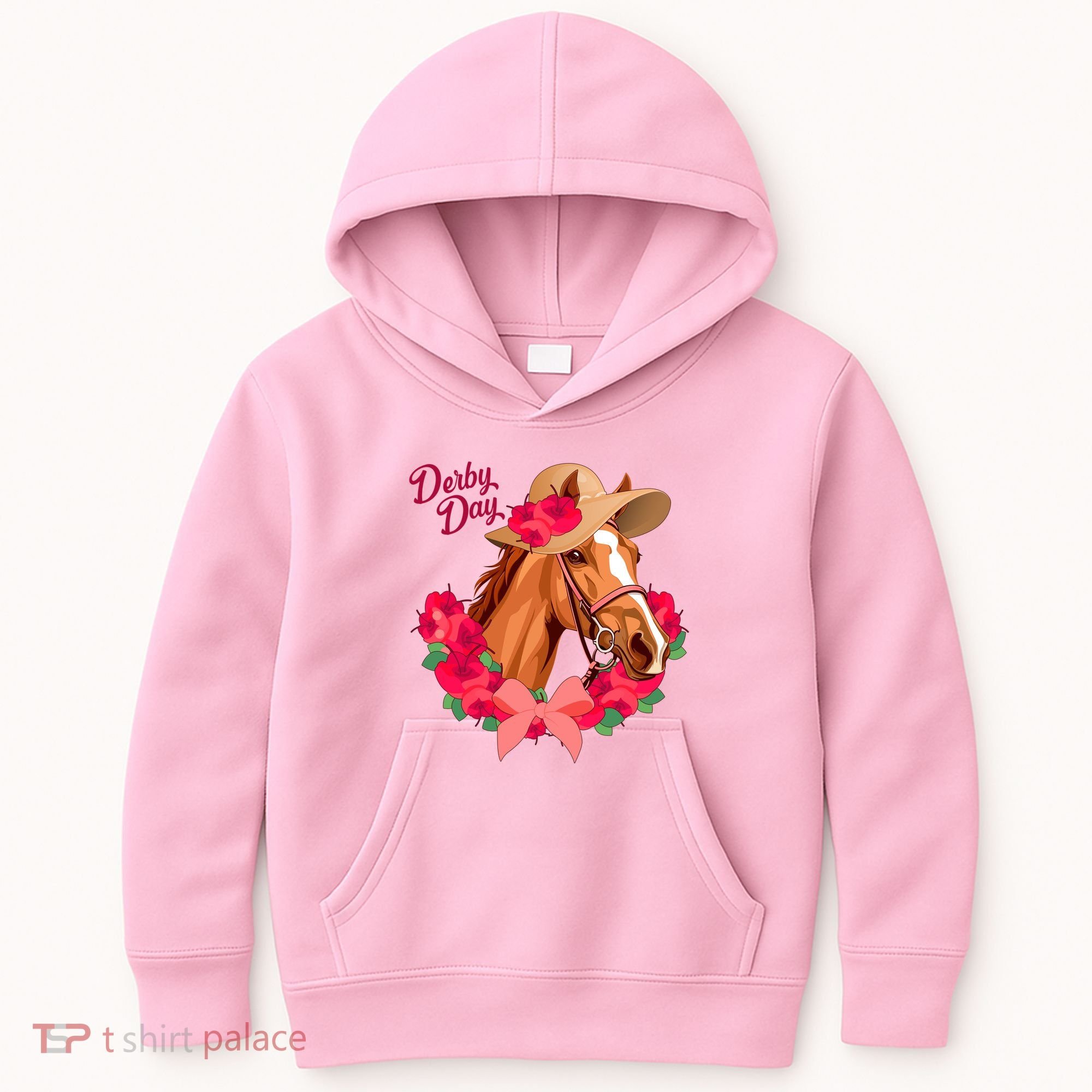 Cute Floral Derby Day Horse Kids Hoodie
