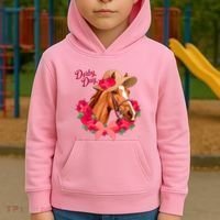 Cute Floral Derby Day Horse Kids Hoodie thumb 2