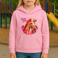 Cute Floral Derby Day Horse Kids Hoodie thumb 3