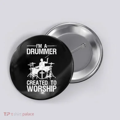 Christian Funny Drummer Player Lover Button