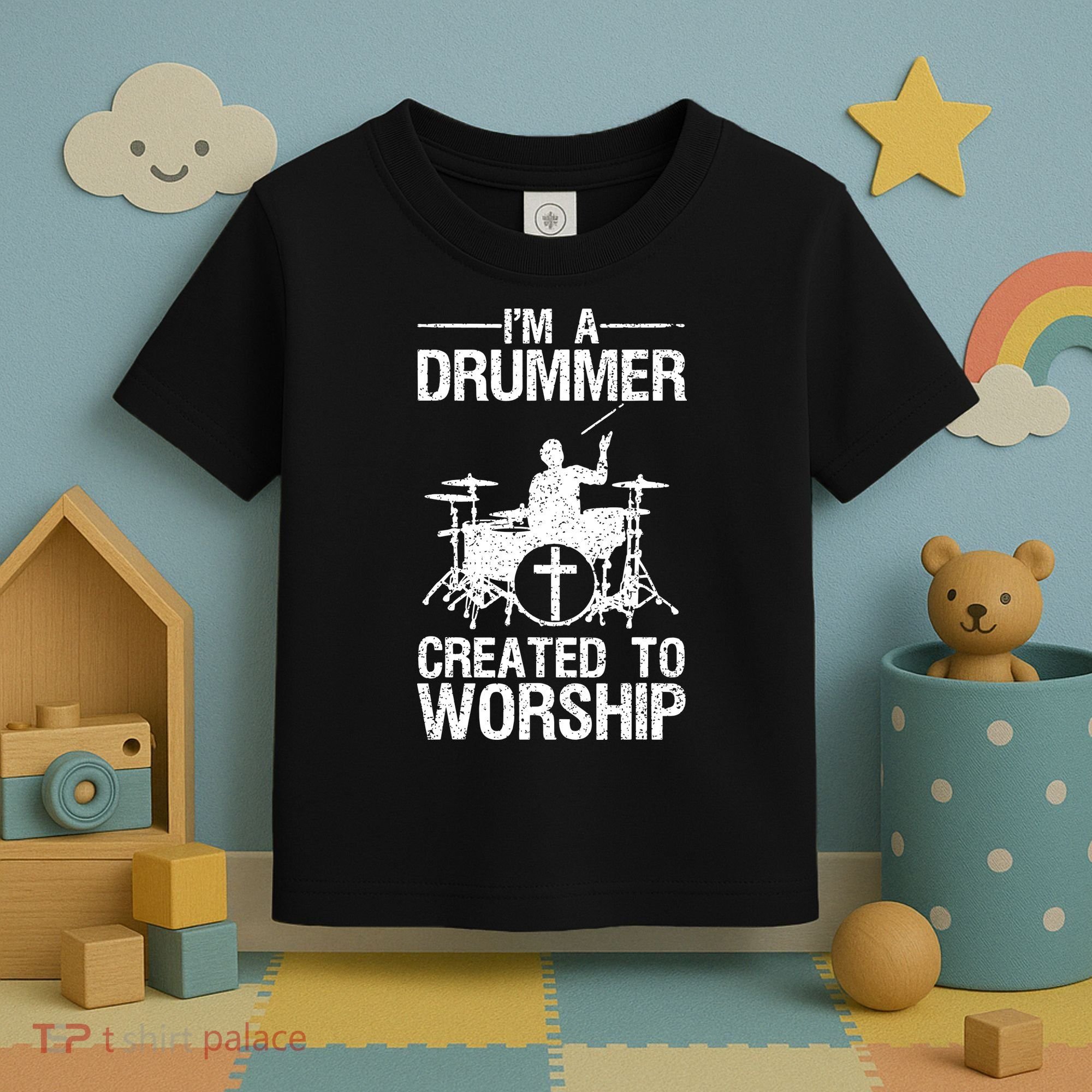 Christian Funny Drummer Player Lover Toddler T-Shirt