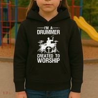 Christian Funny Drummer Player Lover Kids Hoodie thumb 3