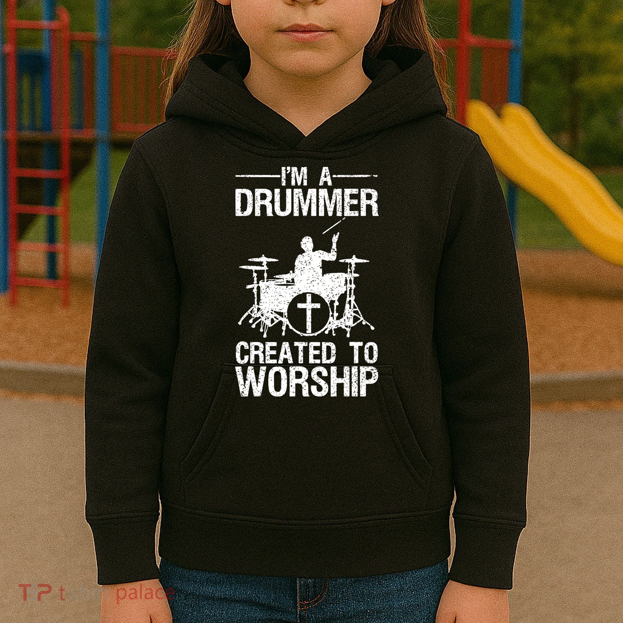 Christian Funny Drummer Player Lover Kids Hoodie