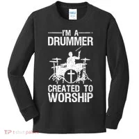 Christian Funny Drummer Player Lover Kids Long Sleeve Shirt thumb 0