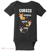 Corgi Funny Dog Lovers Gift Untoasted Toasted Burnt Baby Bodysuit thumb 0