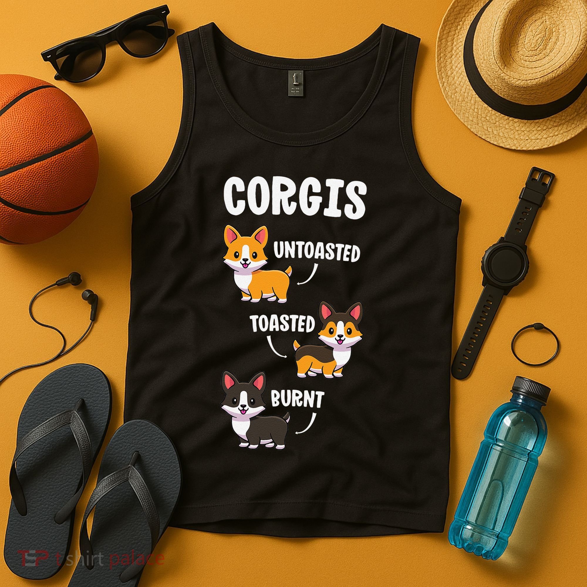 Corgi Funny Dog Lovers Gift Untoasted Toasted Burnt Tank Top