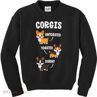 Corgi Funny Dog Lovers Gift Untoasted Toasted Burnt Kids Sweatshirt thumb 0