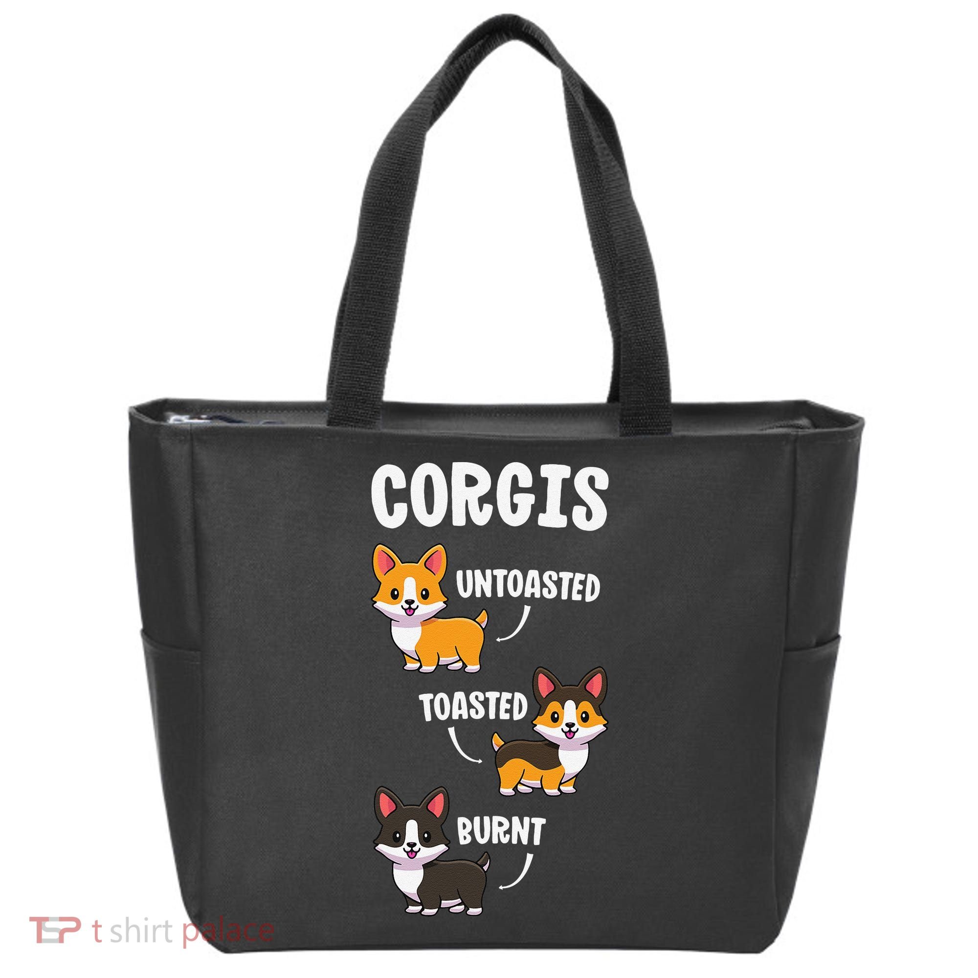 Corgi Funny Dog Lovers Gift Untoasted Toasted Burnt Tote Bag