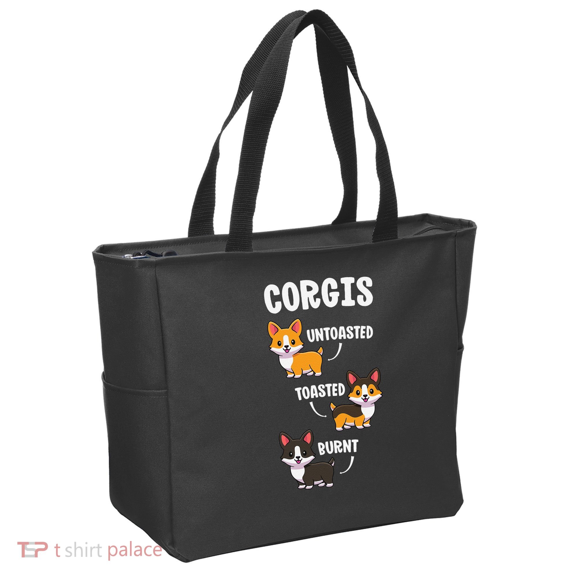 Corgi Funny Dog Lovers Gift Untoasted Toasted Burnt Tote Bag