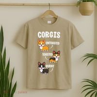 Corgi Funny Dog Lovers Gift Untoasted Toasted Burnt T-Shirt thumb 2