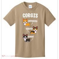 Corgi Funny Dog Lovers Gift Untoasted Toasted Burnt Kids T-Shirt thumb 0