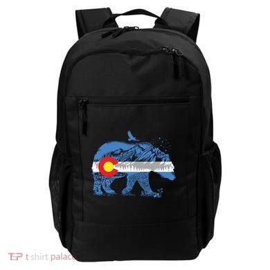 Colorado Flag Design Mountains And Bear Landscape Graphic Backpack