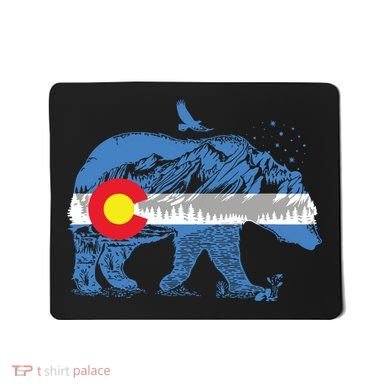 Colorado Flag Design Mountains And Bear Landscape Graphic Mousepad