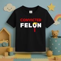 Convicted Felon Donald Trump Guilty Lock Him Up Trump Prison Toddler T-Shirt thumb 3