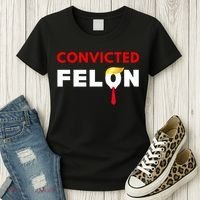 Convicted Felon Donald Trump Guilty Lock Him Up Trump Prison Women's T-Shirt thumb 3