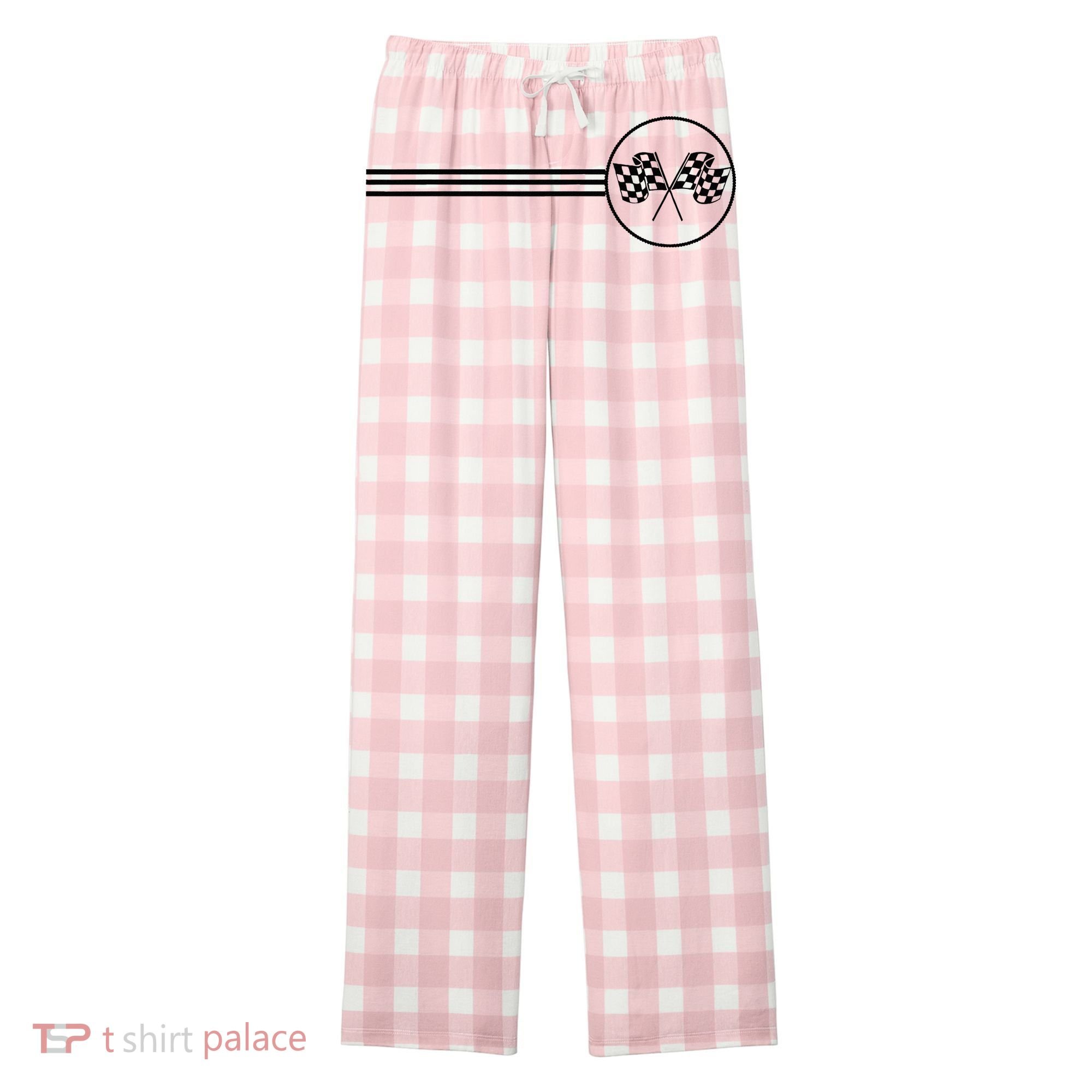 Checker Flag Dirt Track Racing Checkered Flag Racing Rally Women's Flannel Plaid Pajama Pants
