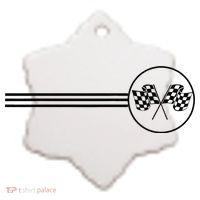 Checker Flag Dirt Track Racing Checkered Flag Racing Rally Ceramic Ornament thumb 2