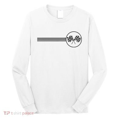 Checker Flag Dirt Track Racing Checkered Flag Racing Rally Long Sleeve Shirt