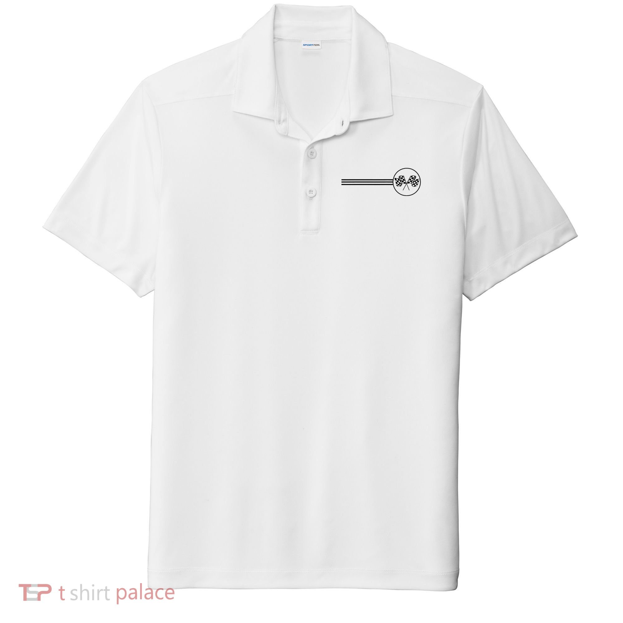 Checker Flag Dirt Track Racing Checkered Flag Racing Rally Sport-Tek Posi-UV Pro Polo