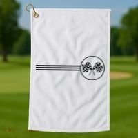 Checker Flag Dirt Track Racing Checkered Flag Racing Rally Golf Towel thumb 1