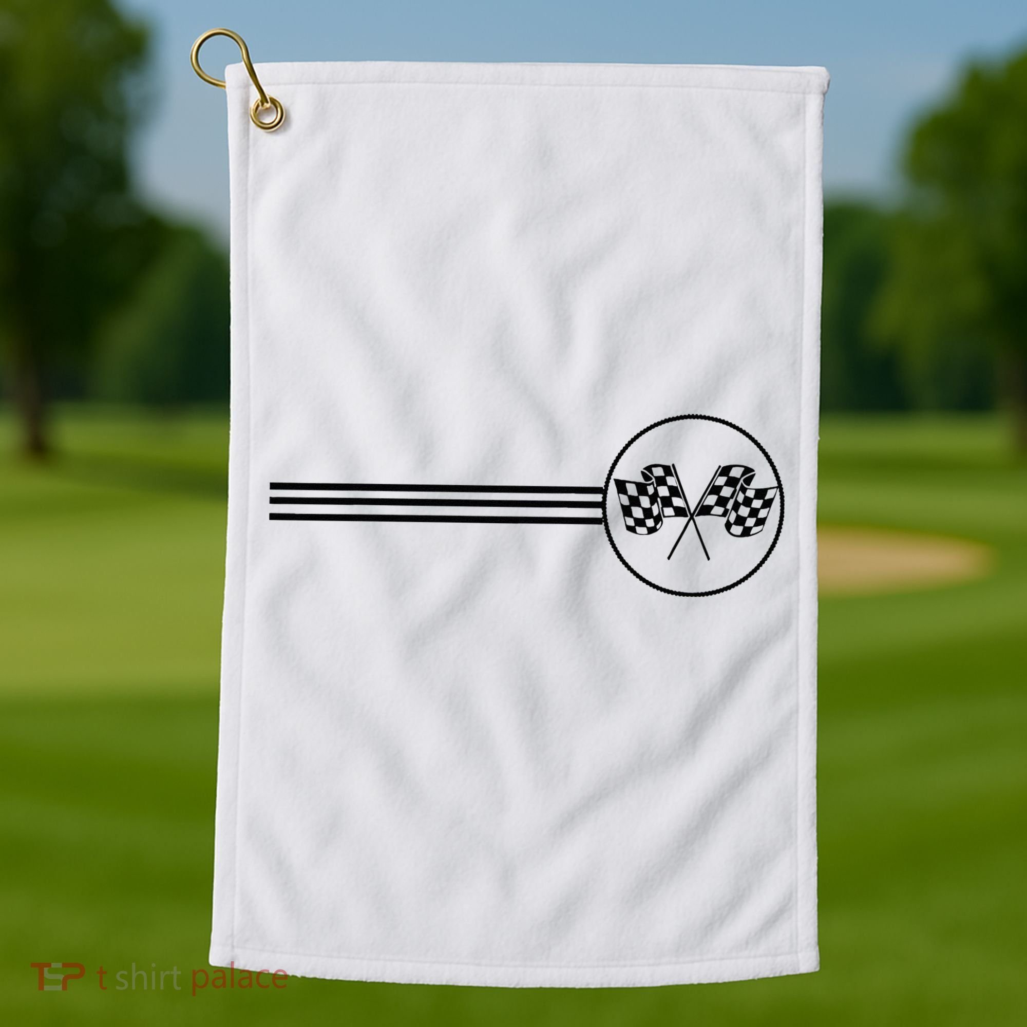 Checker Flag Dirt Track Racing Checkered Flag Racing Rally Golf Towel