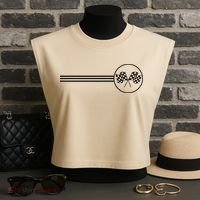 Checker Flag Dirt Track Racing Checkered Flag Racing Rally Garment-Dyed Women's Muscle Tee thumb 3