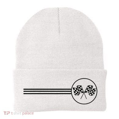 Checker Flag Dirt Track Racing Checkered Flag Racing Rally Beanie