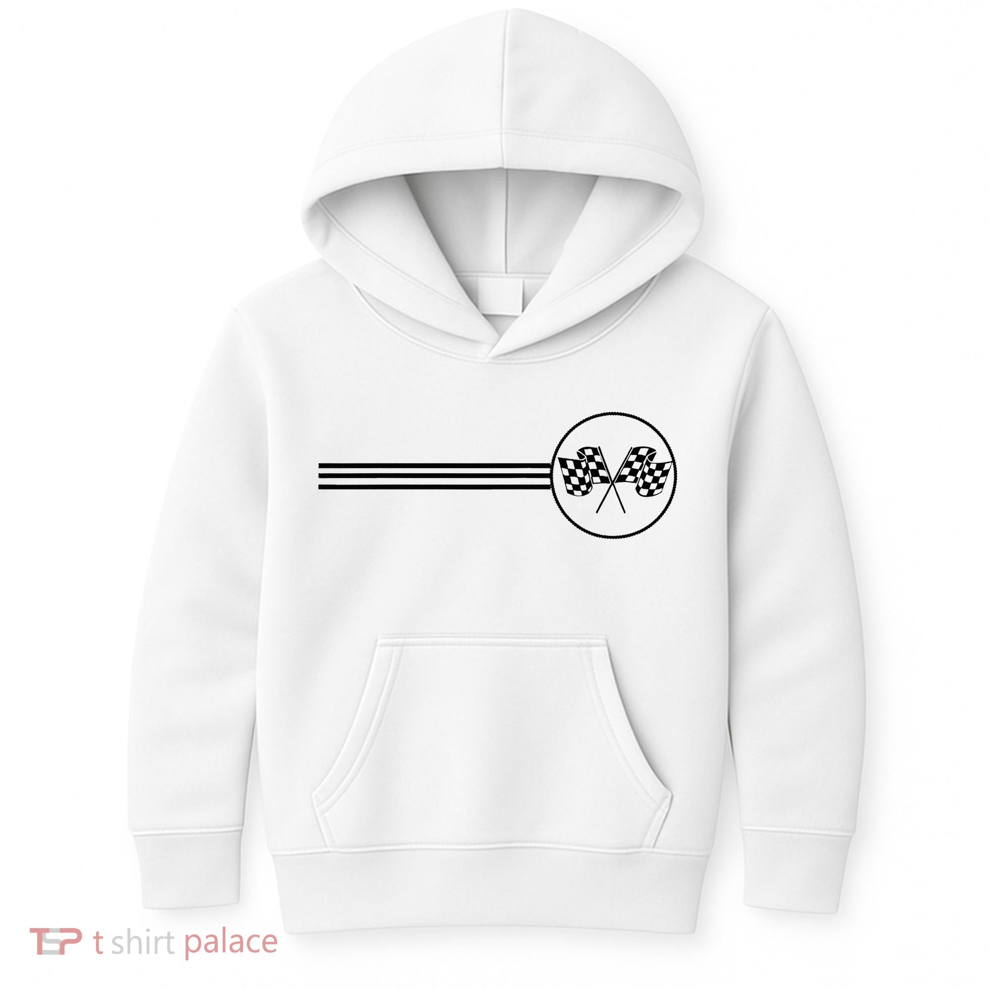 Checker Flag Dirt Track Racing Checkered Flag Racing Rally Kids Hoodie