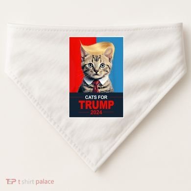 Cats For Donald Trump 2024 Election USA-Made Doggie Bandana