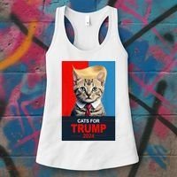 Cats For Donald Trump 2024 Election Women's Tank Top thumb 3