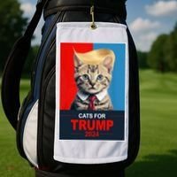 Cats For Donald Trump 2024 Election Golf Towel thumb 2
