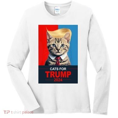 Cats For Donald Trump 2024 Election Women's Long Sleeve Shirt