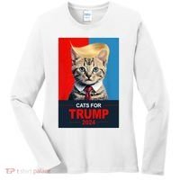 Cats For Donald Trump 2024 Election Women's Long Sleeve Shirt thumb 0