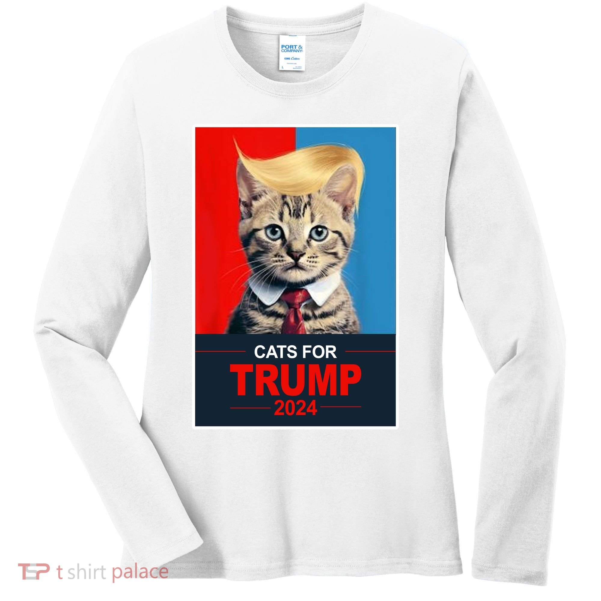 Cats For Donald Trump 2024 Election Women's Long Sleeve Shirt