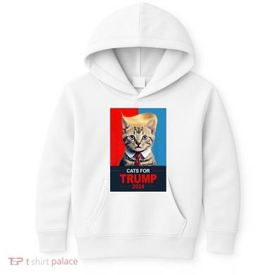 Cats For Donald Trump 2024 Election Kids Hoodie